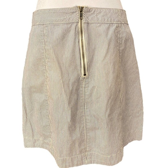 Pilcro and the Letterpress Womens Railroad Stripe Denim Mini Skirt Blue/White 10 - Picture 4 of 10